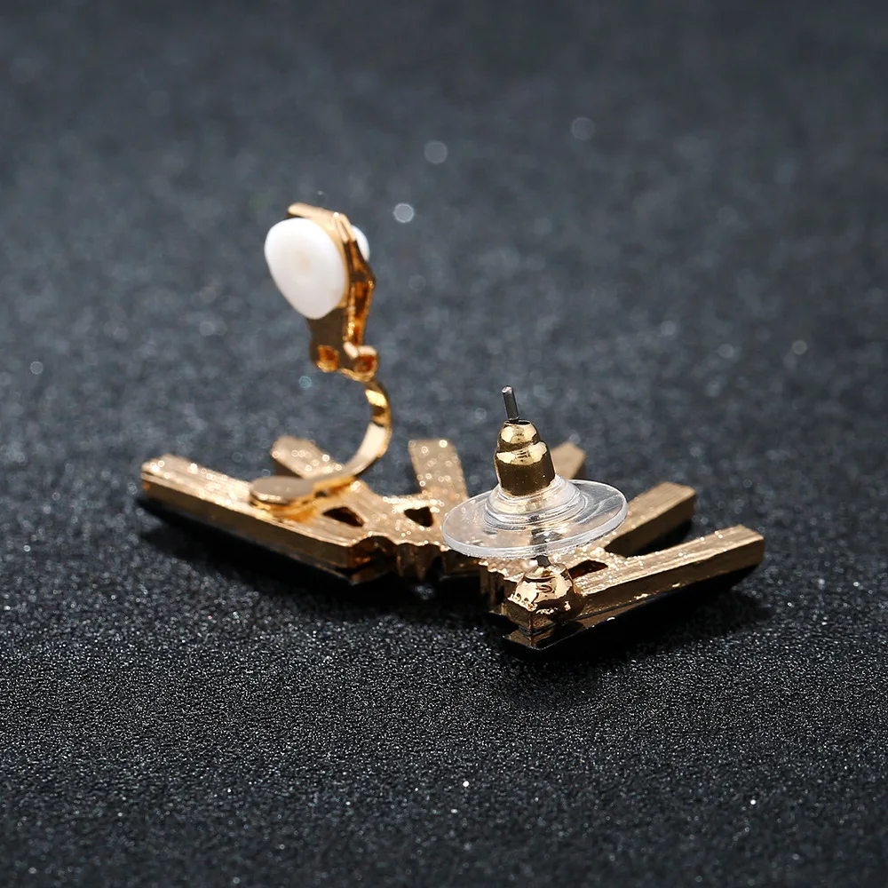 Модные Роскошные серьги-каффы ZLDYOU с золотым/серебряным покрытием кристаллами