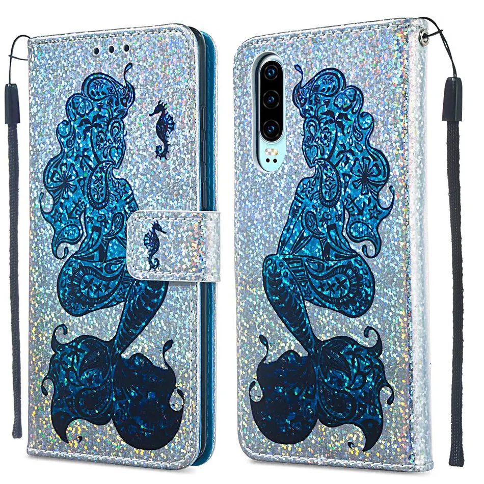 Модный сверкающий чехол для Fundas huawei Honor Play 8A 10 Lite Y6 Y7 Prime P30 Pro Mate20 Lite с подставкой для телефона D03Z