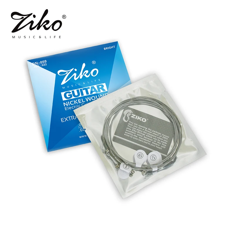 DN-009 ZIKO DN серия Струны для электрогитары дополнительный светильник 009-042 и 010-046 дюймов с никелевой обмоткой шестигранного сплава - Цвет: DN-009