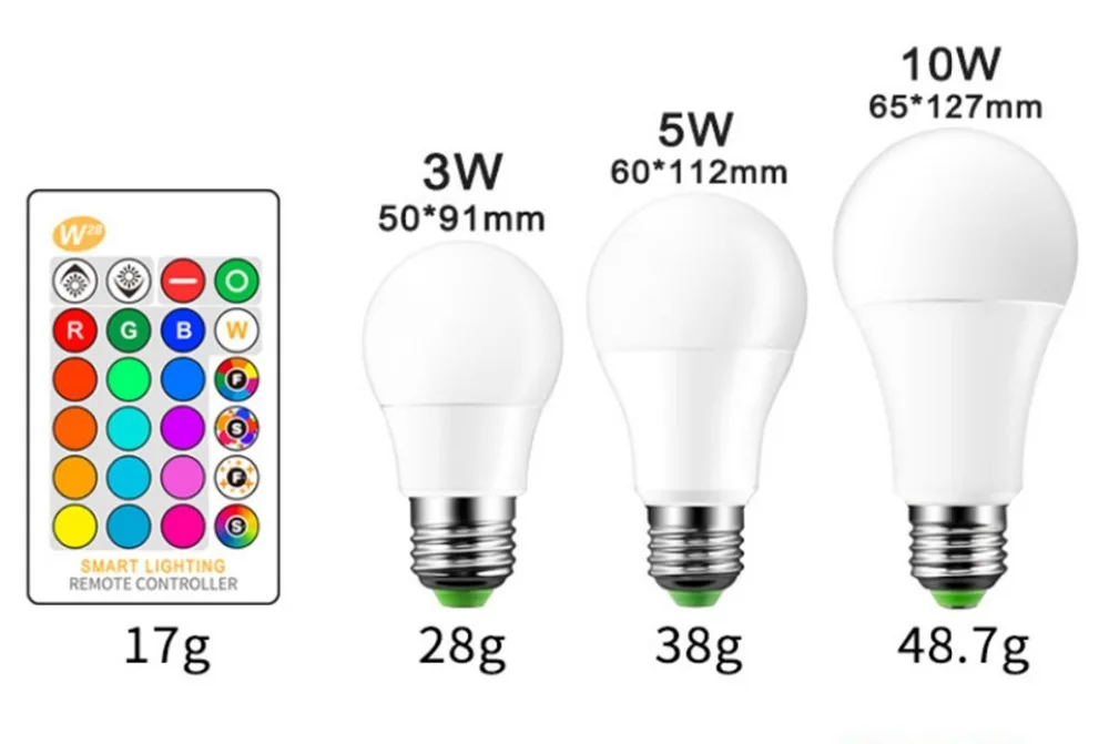 E27 светодиодный 16 цветов меняющий RGB волшебный светильник лампа 3/5/10 Вт 85 265 в 110 120