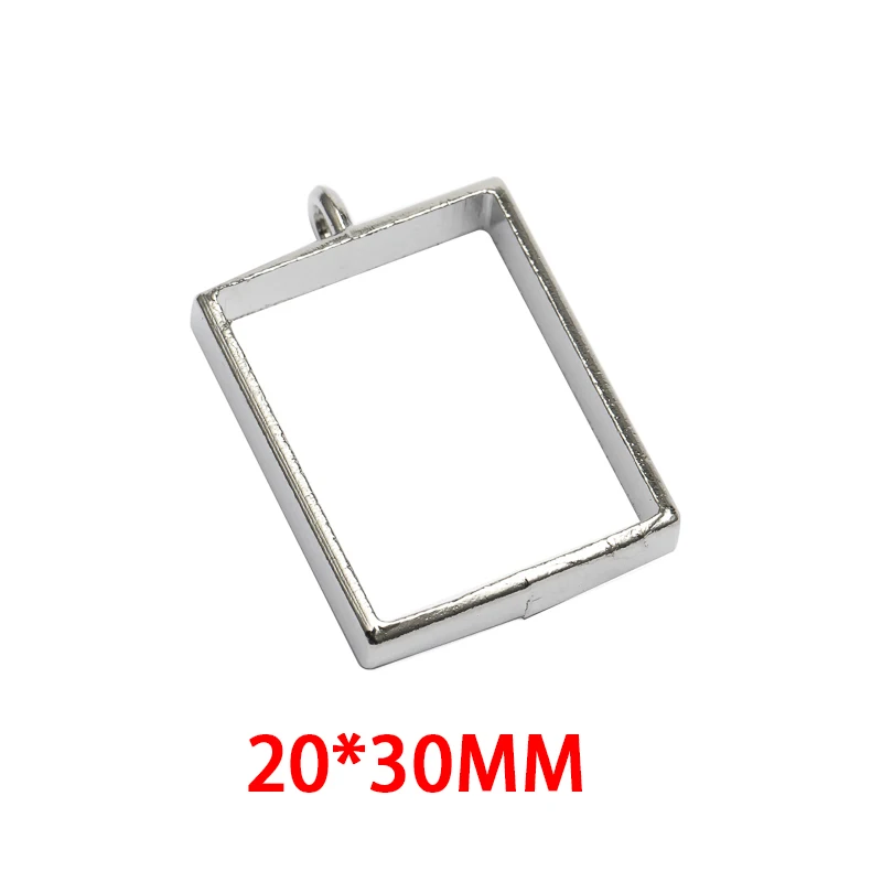 small rhodium 10 шт. винтажная Очаровательная фоторамка золото/родий античная бронза тон древнее Ожерелье Браслеты Кулон DIY ювелирные изделия - Цвет: small rhodium
