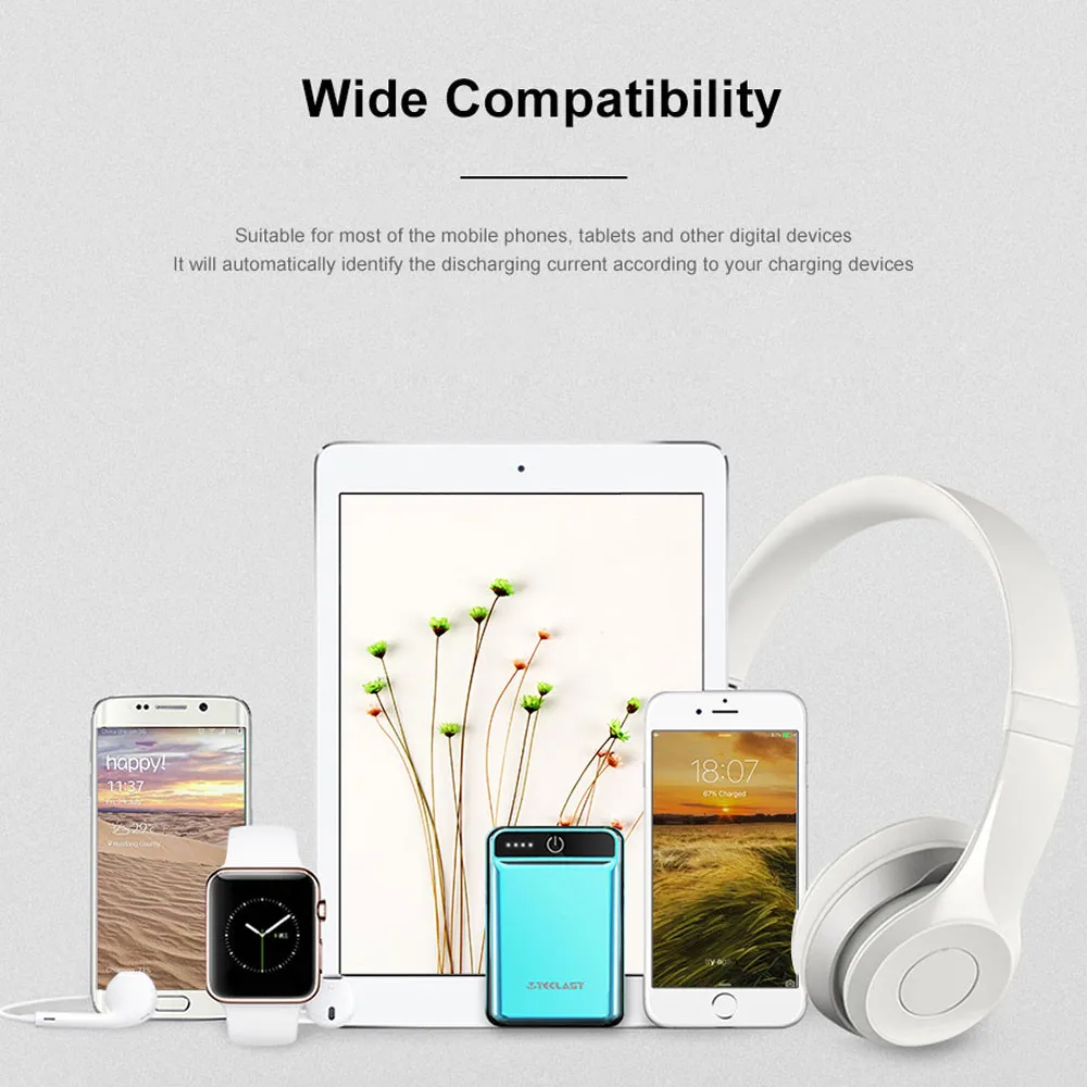 Teclast A10 Mini 10000 мАч Внешний аккумулятор с двумя выходами USB Внешнее зарядное