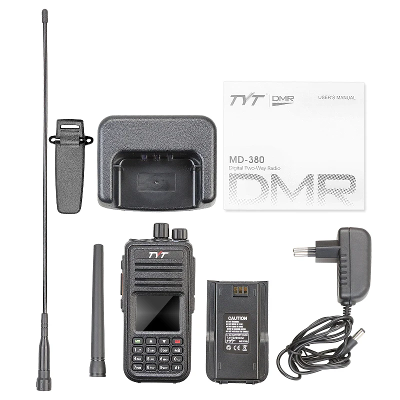 

Original 5W DMR Digital Mobile Radio MD-380 VHF 136-174MHZ with TDMA Vocoder 1000 Channels TYT MD-380 with Cable Software