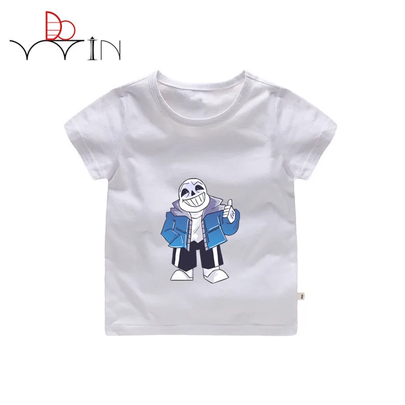 От 2 до 12 лет дети мультфильм Undertale детская футболка с короткими рукавами для