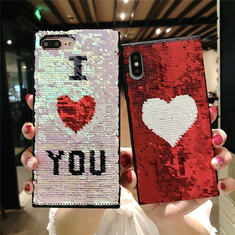 Интересный дизайн варьироваться пайетки чехол для iPhone х Чехлы 6 6S 7 8 плюс