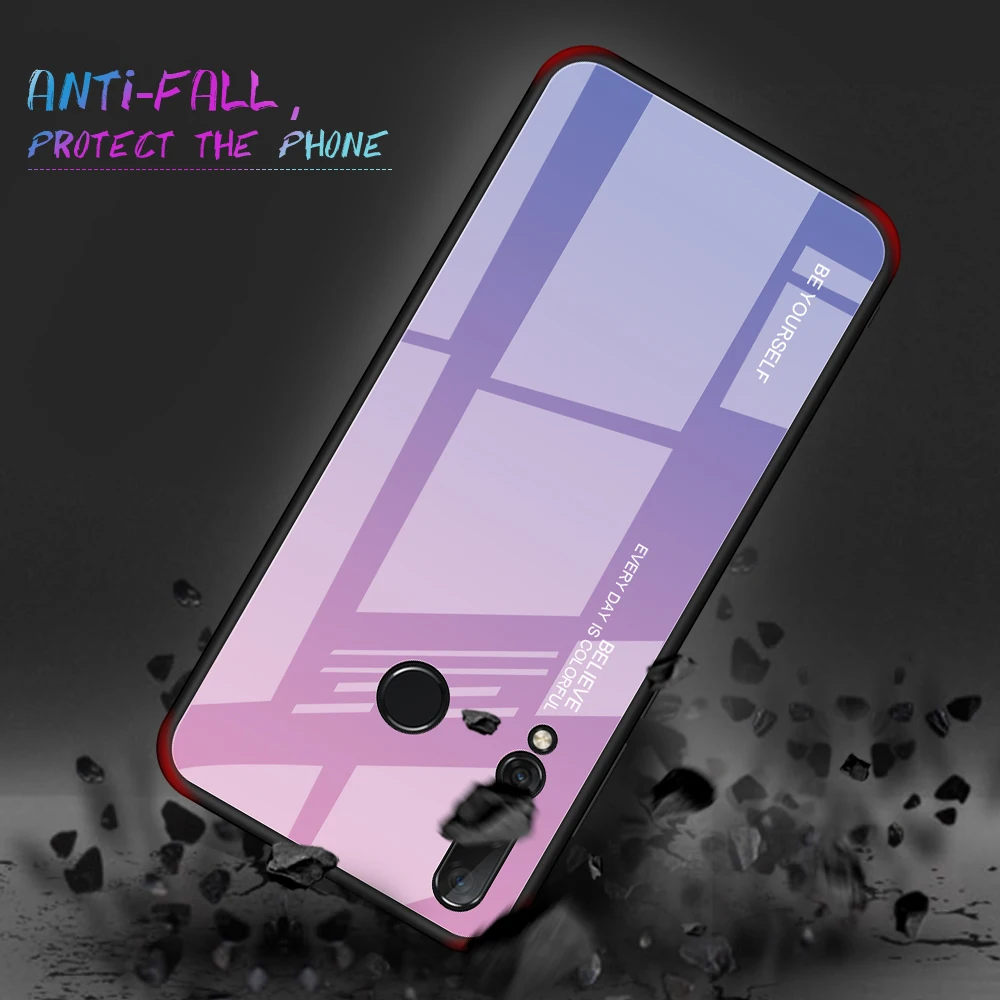Tempered Glass Case for Huawei Nova 4 p20 P30 Pro gradient Shockproof Cover honor v20 mate 20 P20 Lite |