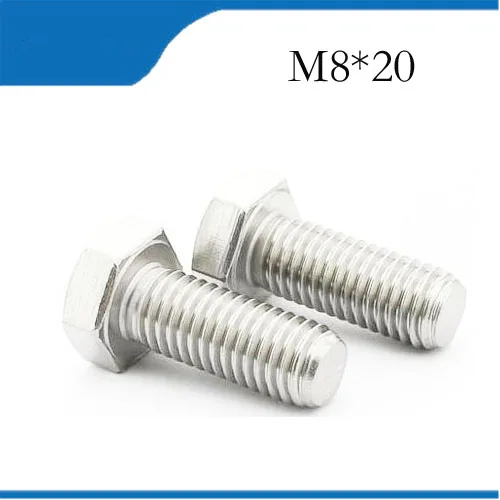 

Free shipping10pcs/Lot DIN933 M8x20mm M8*20 mm 304 Stainless Steel hex bolts Outside the hexagonal screw m8 bolts,m8 nails