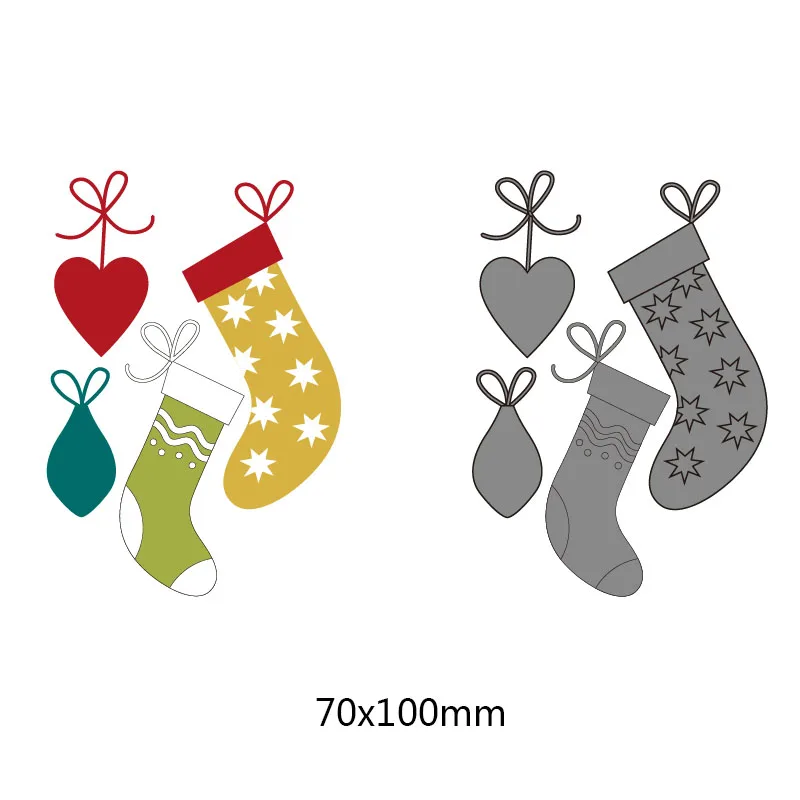 Рождественский носочек металлический стальной нож для вырезания новые горячие ножи для скрапбукинга бумажные штампы для открыток рукоделия нож для лепки формы альбома на.