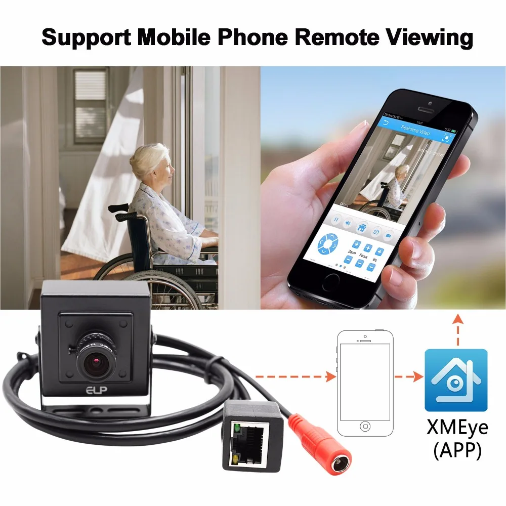 Мини IP камера видеонаблюдения ELP 1280X720p 1 0 МП HD Onvif P2P 720P|mini ip camera onvif|ip onvifcamera onvif |