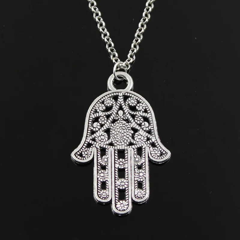 Женское короткое ожерелье с длинной цепочкой Hamsa простое классическое