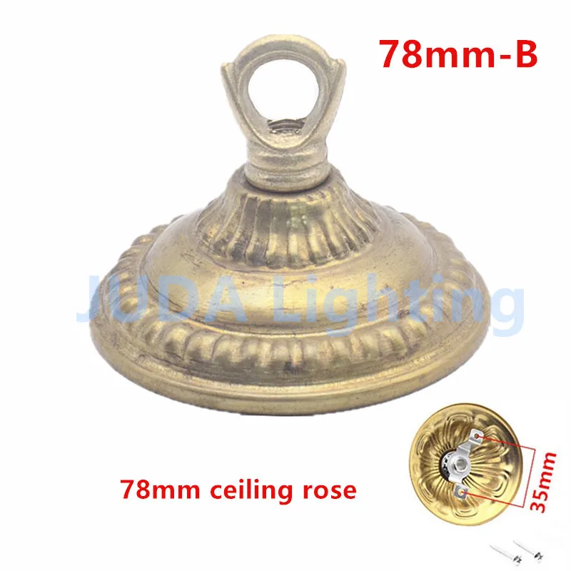 78mm-B Винтажный латунный потолочный розовый ретро медный потолочный навес с потолочный крючок кольцо лампа база для Люстра edison светодиодные подвесные светильники - Цвет: 78mm-B