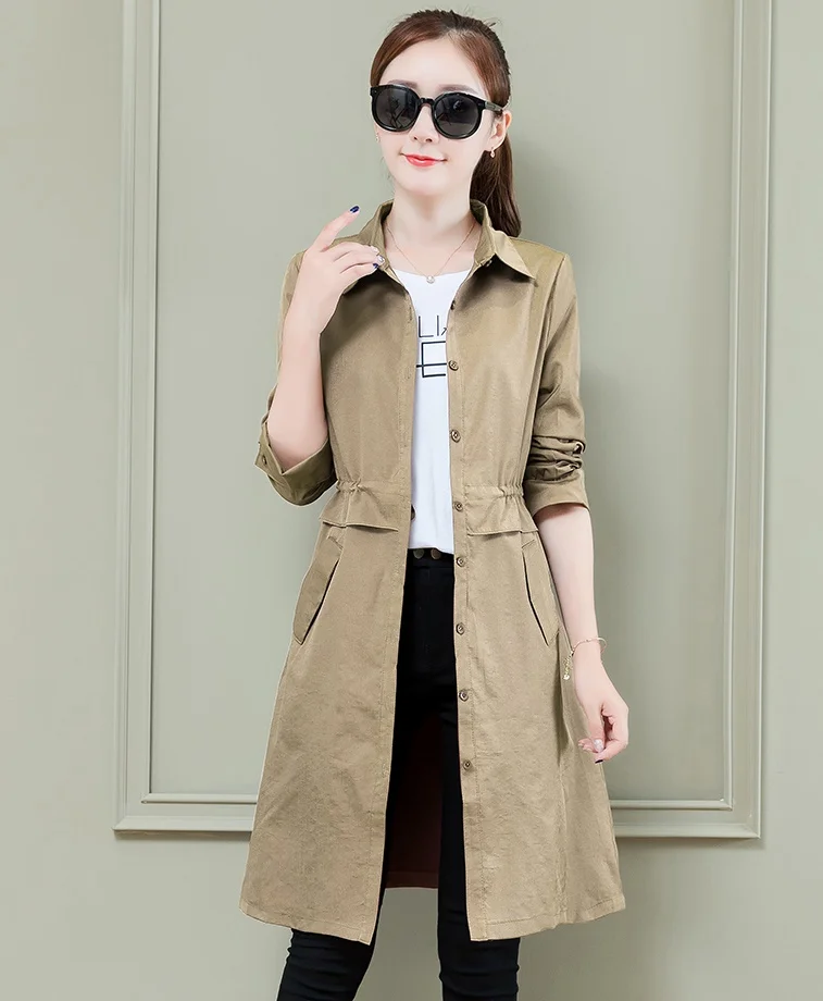 Женский весенний плащ новинка 2019 тонкая ветровка пальто модные женские