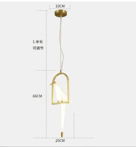 Chandelier 1H Современная металлическая люстра в скандинавском стиле для ресторана, гостиной, столовой, детской комнаты, светодиодный подвесной светильник в виде птицы - Цвет корпуса: Chandelier 1H