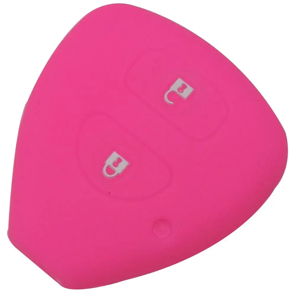 rosered 2 кнопки силиконовый чехол для ключей чехол для TOYOTA Corolla Hilux Vitz Rav4 Aqua Camry - Цвет: rosered