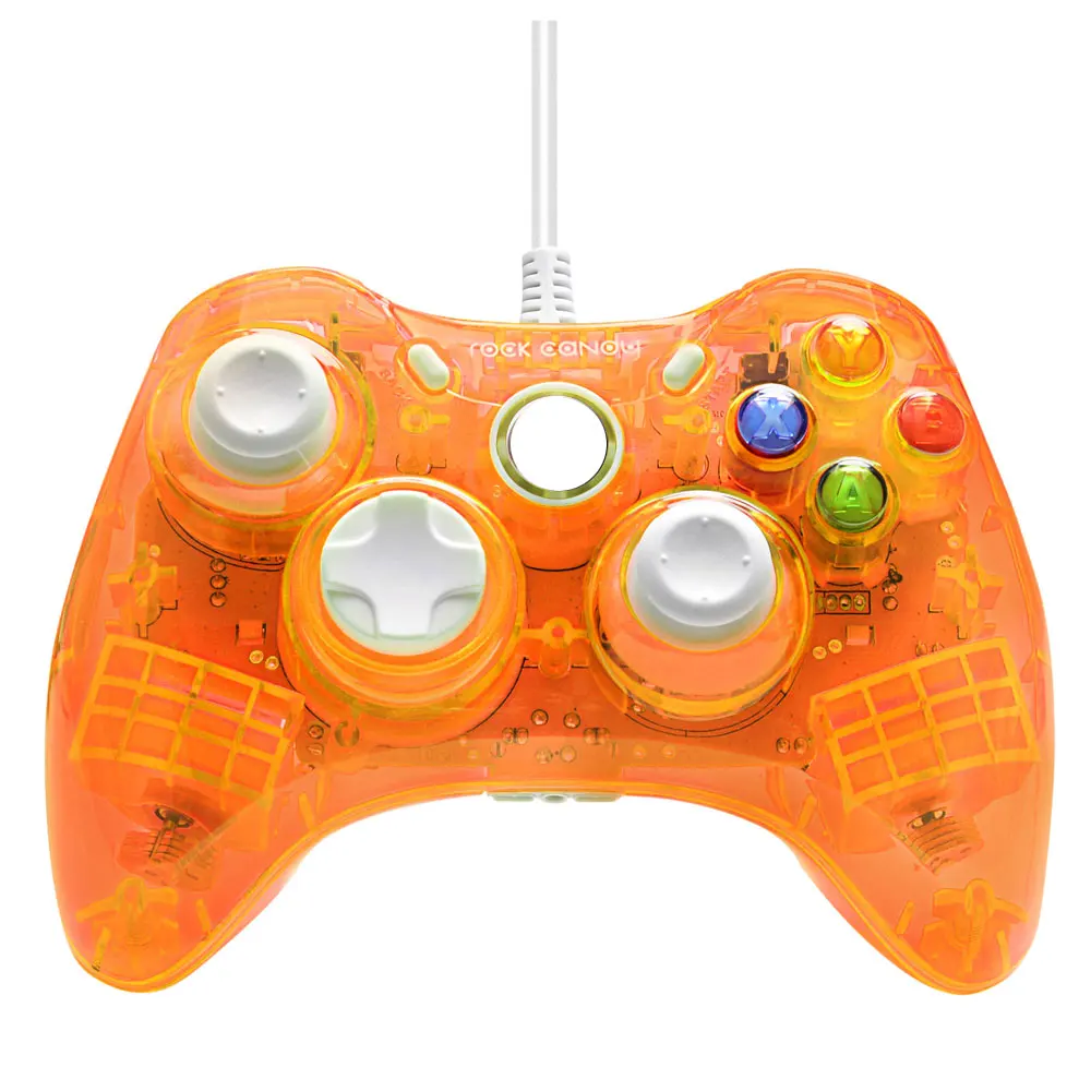 Transparent Orange Проводной контроллер для консоли Xbox 360 геймпад джойстик для рок конфеты джойпад - Цвет: Transparent Orange