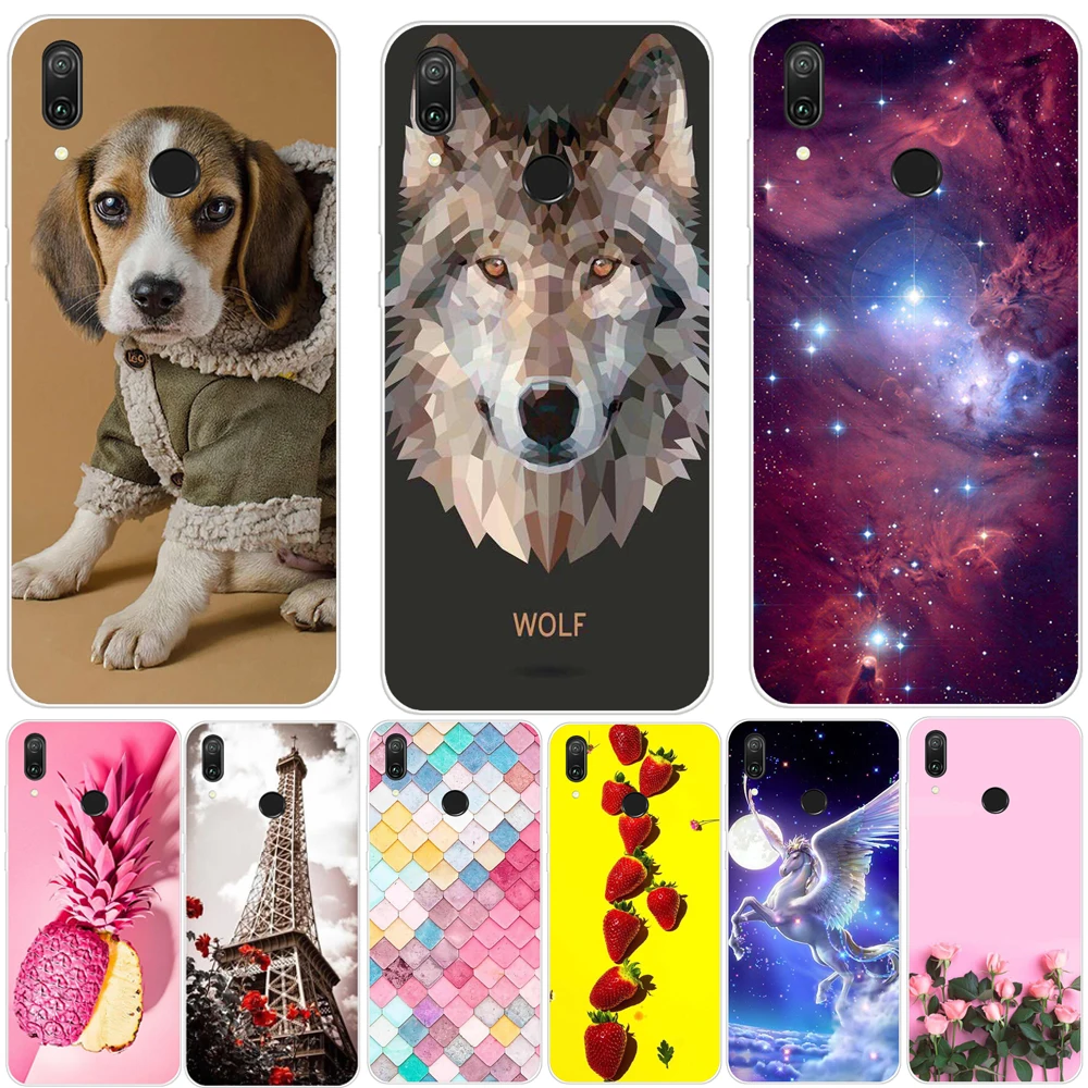 Huawei Y6 2019 Case Silicone Back Cover Prime Pro Fundas Coque For Phone 3D Soft TPU |