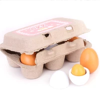6pcs funny kitchen simulated wooden eggs creative pretended play toys for children separable eggs enlighten toys creative gifts