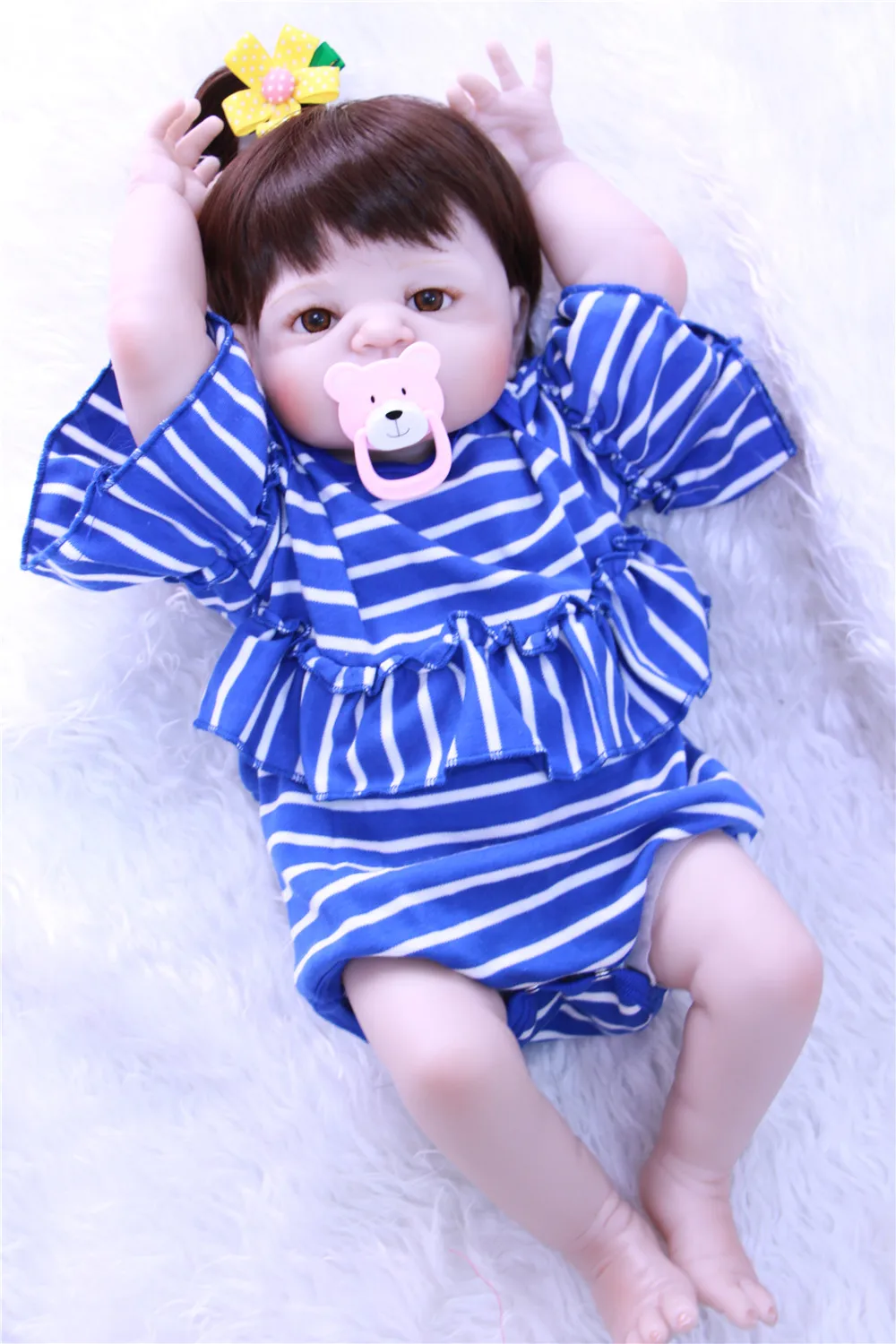 

Кукла Reborn, 55 см, силиконовая, Реалистичная, для детей, подарок на день рождения