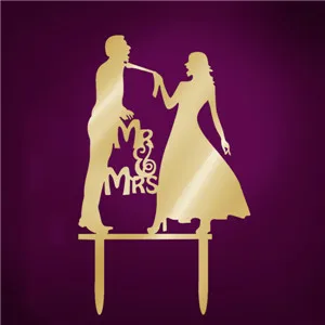 Акриловые Mr& Mrs Жених и невеста свадебный торт Топпер украшения для праздника 8 видов стилей опционально - Цвет: as it shows