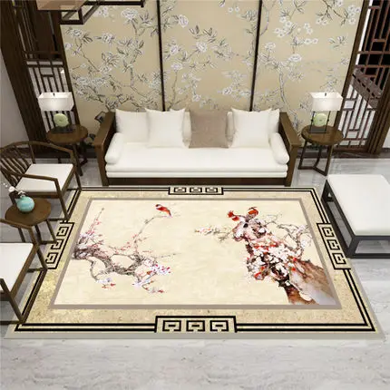 Traditional Chinese Modern Living Room 3D Carpet Bedroom Bedside Rectangular Rugs Sofa Coffee Table Mat Study Room Home Accessor