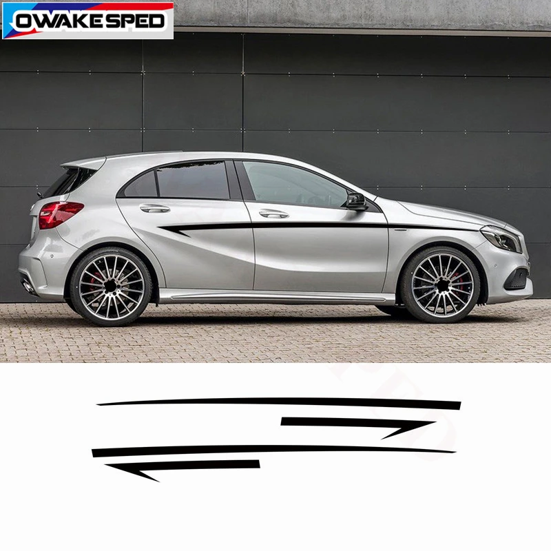 Наклейки на тело автомобиля для Mercedes-Benz A/B класс W176 W246 спортивные скоростные полосы линии талии наклейки автомобильные аксессуары водонепроницаемые