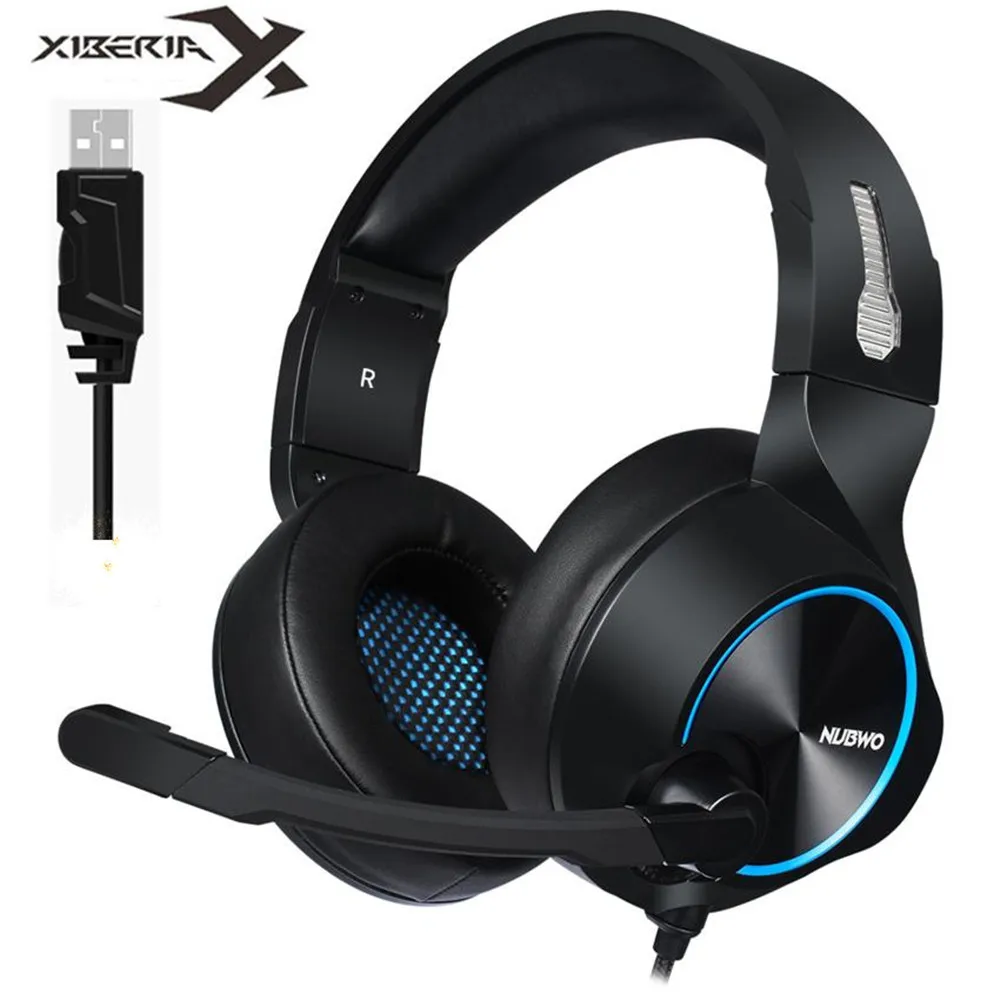 Xiberia Nubwo бренд N11 PC Gamer гарнитура USB 7,1 канальный звук бас шлем компьютерные игровые наушники с микрофонами светодиодный светильник