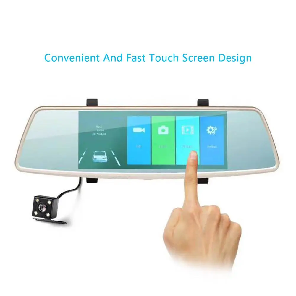 Зеркало заднего вида l1006 видеорегистратор с HD ночным двойным объективом 7 0 дюйма