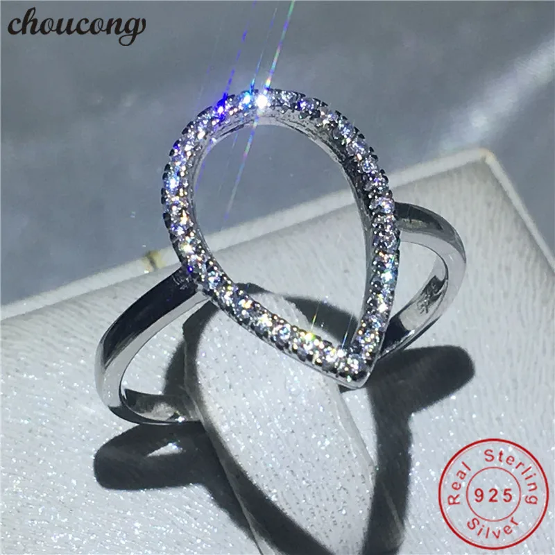 Ажурное ювелирное изделие choucong кольцо из серебра 925 пробы в форме груши свадебное
