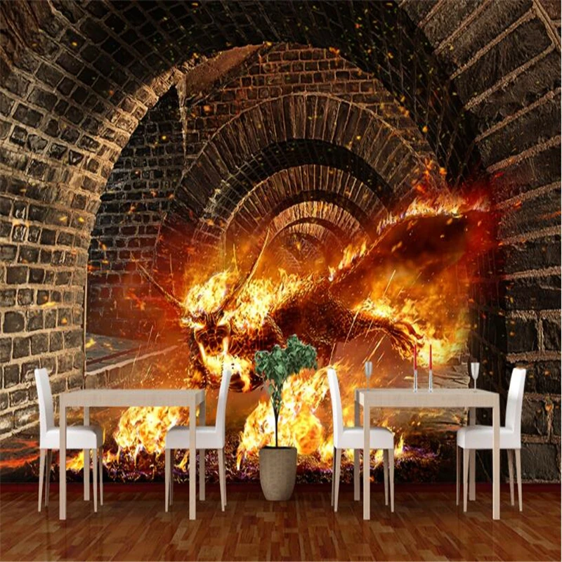 3d обои для гостиной спальни ТВ фон домашний Декор живопись|wallpaper fire|3d wallpapercustom