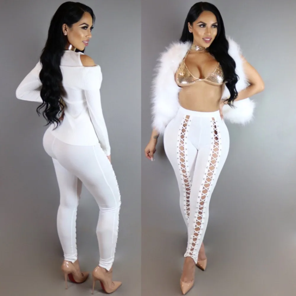 Модные выдалбливают Pantalon Femme черные обтягивающие брюки юбка-брюки женские брюки длиной до щиколотки черные брюки рваные