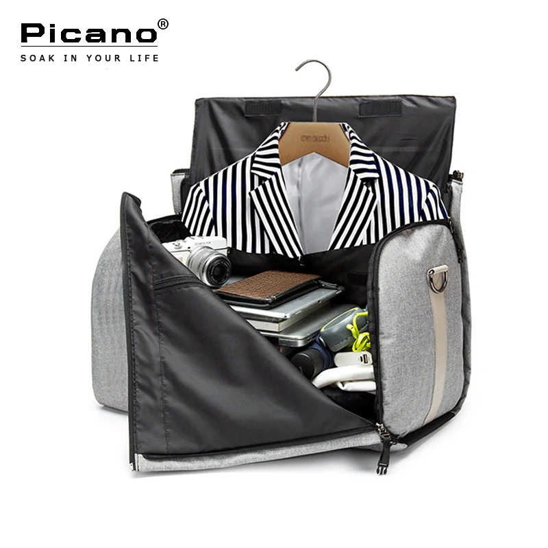 Picano Travel Bag Men 2 in 1 Garment Large Capacity Multi-function Foldable Oxford Duffle handbags Suit Business Tourist | Багаж и сумки