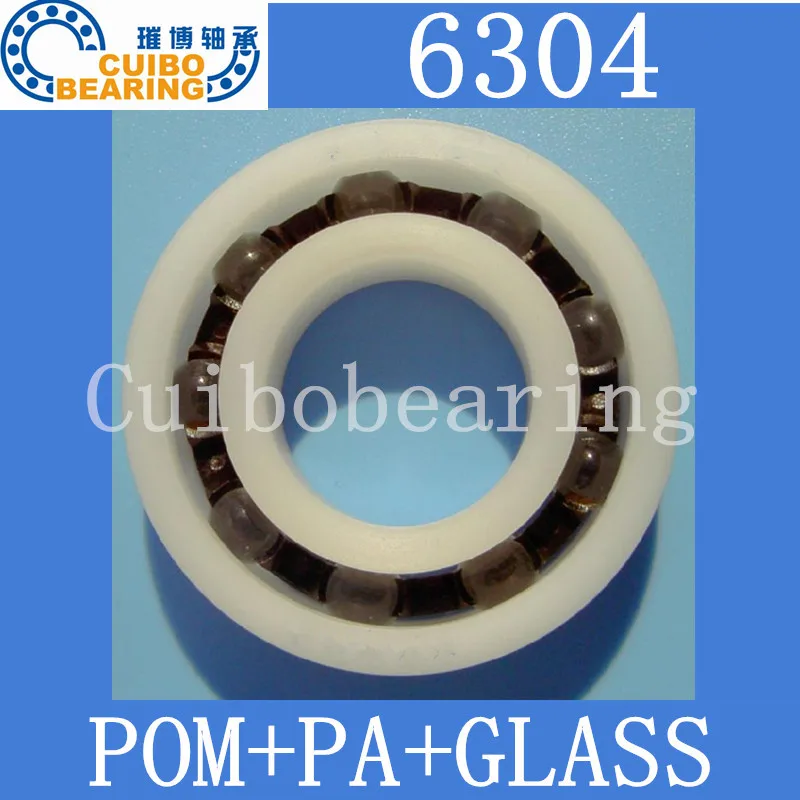 

10PCS 6304 POM Plastic bearings 6304 PA Glass Balls size:20x52x15mm