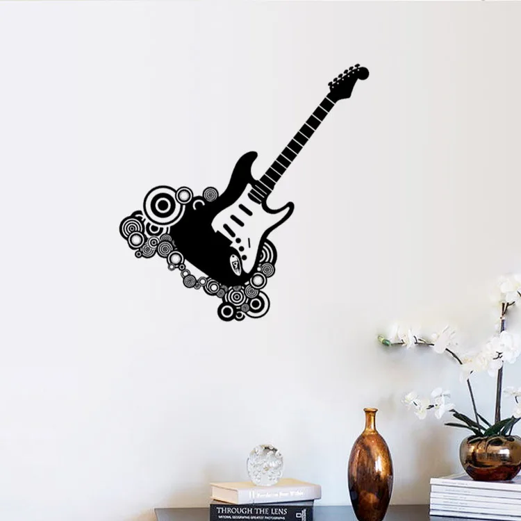 Креативная уникальная Наклейка на стену для гитары домашний декор настенная