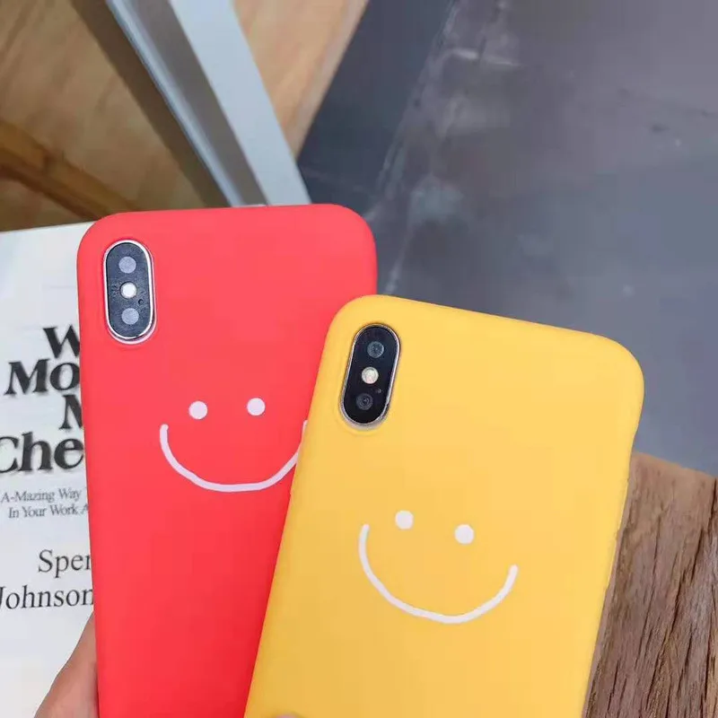GYKZ простой мультяшный чехол с изображением смайлика для iPhone 8 XS MAX XR X 6 6s Plus