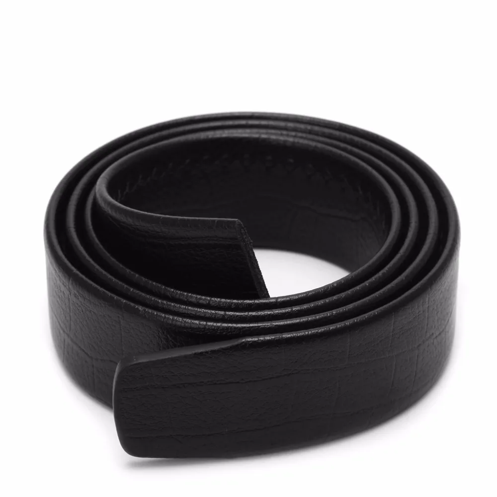 Mens Bamboo Pattern Leather Belt Men Without Buckle Black Faux Waist Belts No Automatic Strap Waistband | Аксессуары для одежды