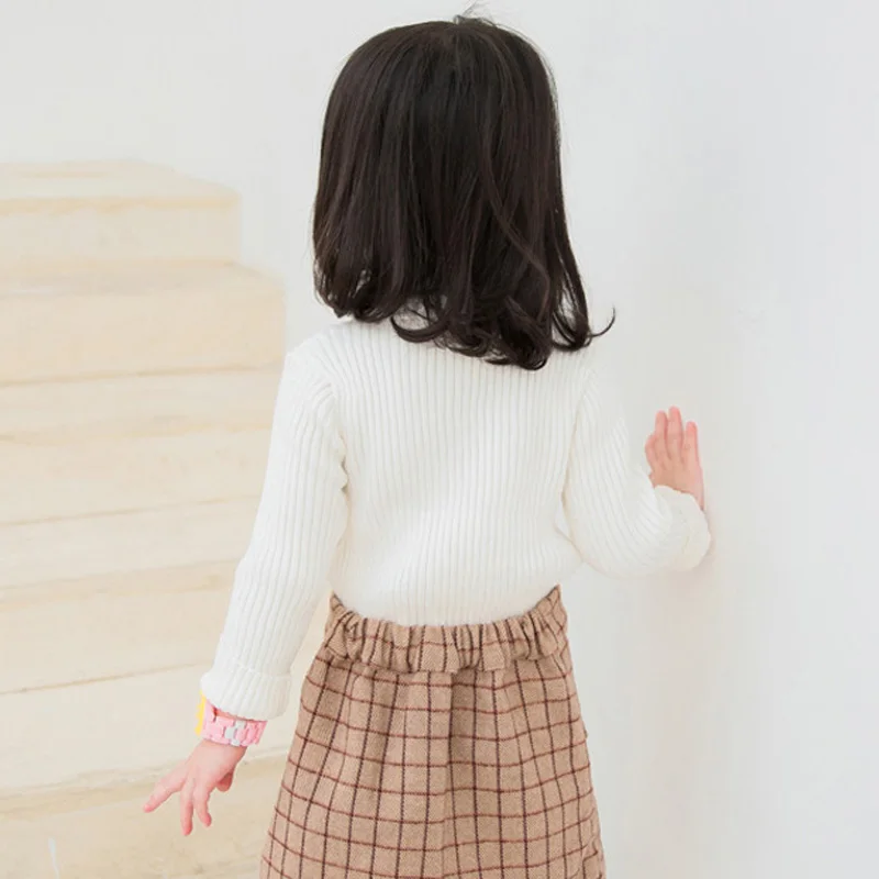 

2019 Autumn Winter Baby Girls Turtleneck Sweaters Warm Kids Knitted Bottoming Sweaters Children Vetement RT573
