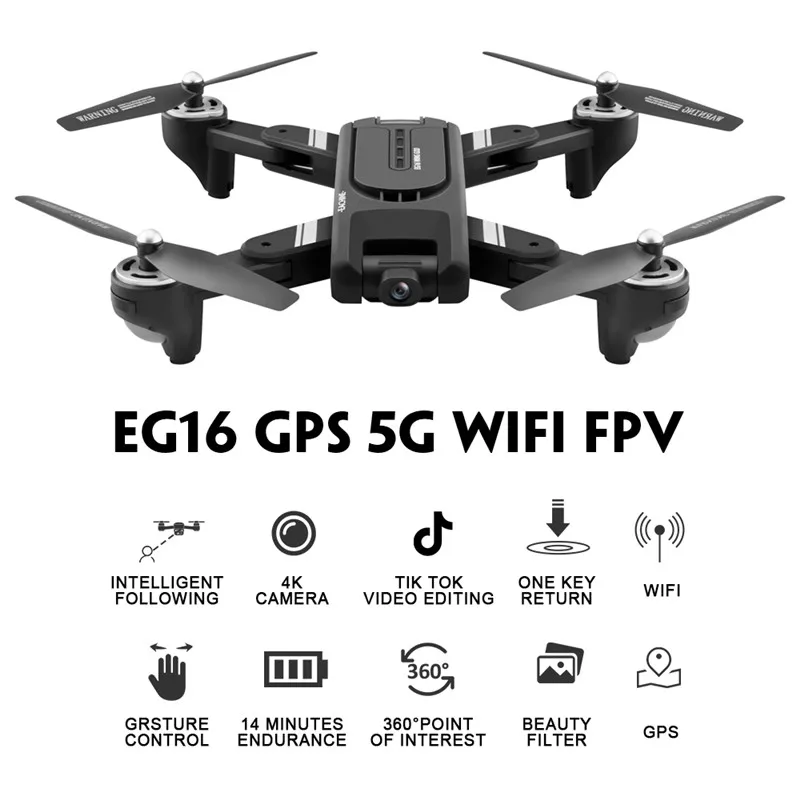 Eachine EG16 WINGGOD gps 5g WiFi FPV с 4K HD Камера складной оптическим позиционированием Двойной