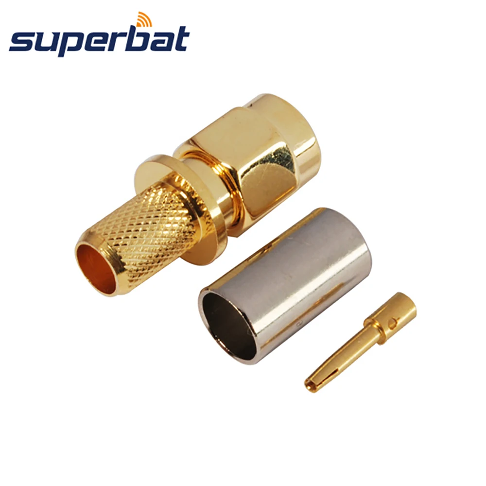 Superbat 50 Ом обратный SMA штекер (Гнездовой штырь) прямое обжимное крепление