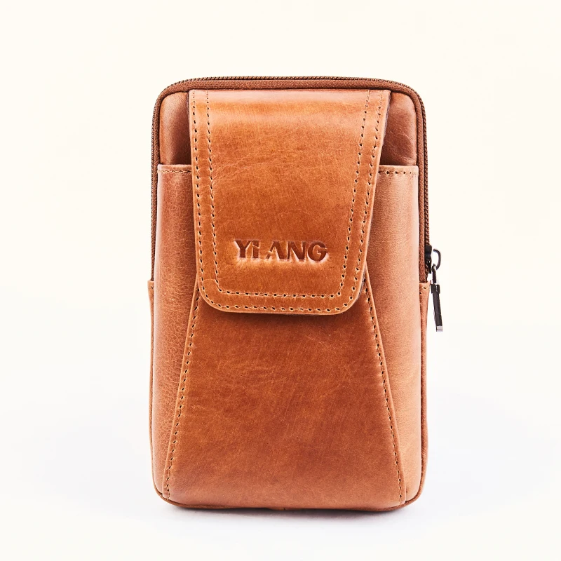 

Мужская поясная сумка из натуральной кожи с петлей на поясе, сумка из воловьей кожи с масляным воском, сотовый мобильный телефон чехол, модн...