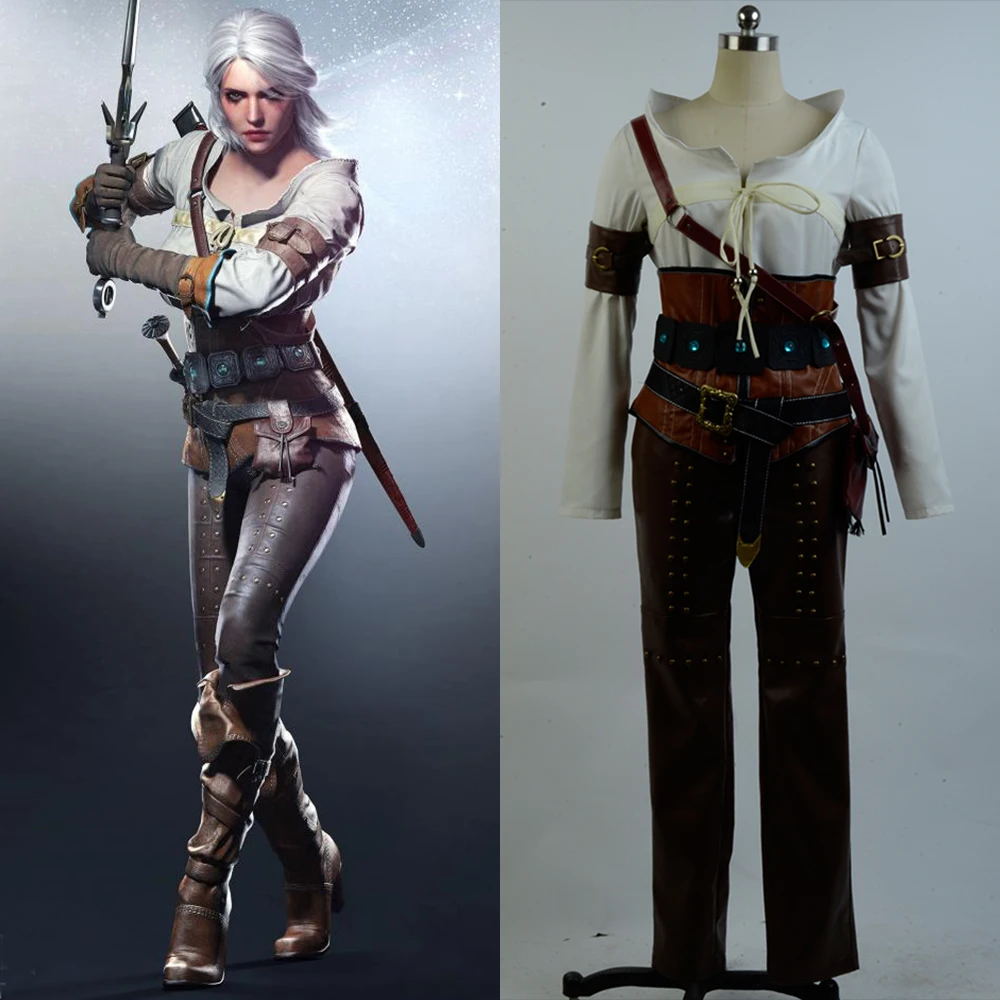 Ciri Cirilla Fiona Elen полный комплект униформы Хэллоуин Карнавальный костюм для косплея