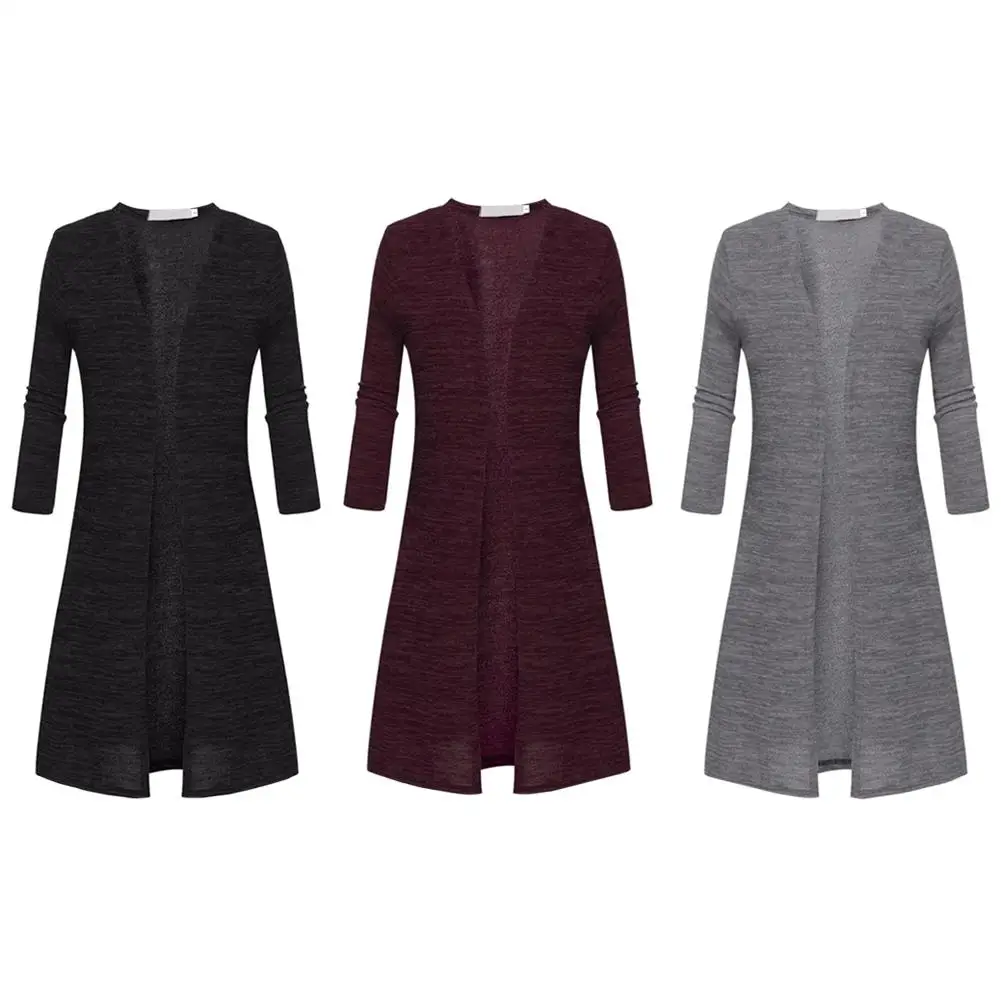 Осенне зимнее женское кашемировое длинное пальто кардиган с v образным вырезом и