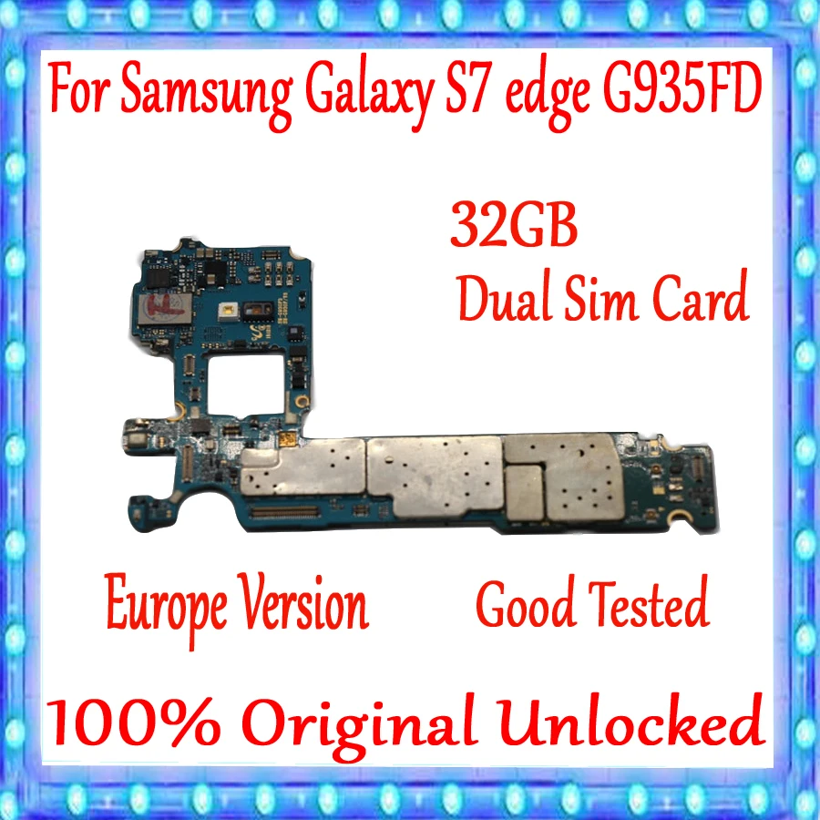 Для samsung Galaxy S7 Edge G935FD материнская плата с двумя sim-картами, оригинальная разблокированная для Galaxy S7 Edge G935FD логическая плата