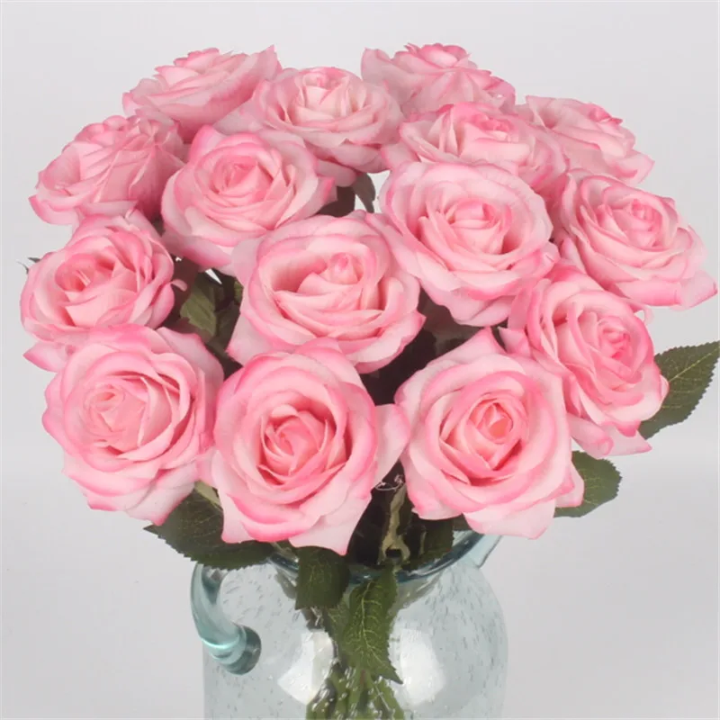 C light pink 11 шт./лот) свежая роза Искусственные цветы реальные на ощупь розы цветы, украшения дома для Свадебная вечеринка или день рождения цветы искуственные тычинки цветов статуэтки декор дома штормгласс - Цвет: C light pink