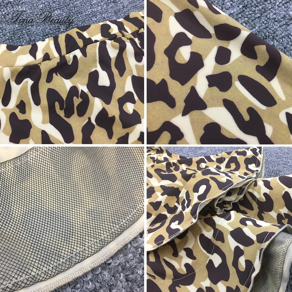 

Tina Beauty Leopard Women's Pants Elastic Waist Full Length Flare Trousers Stretch Silky Streetwear Pantalon Femme