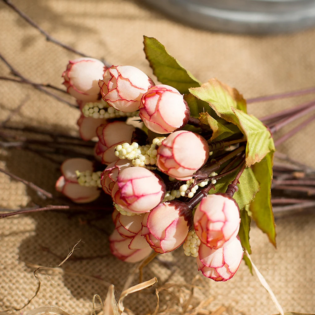 Искусственные бутоны с 1 веткой искусственные цветы из шелка имитация растений