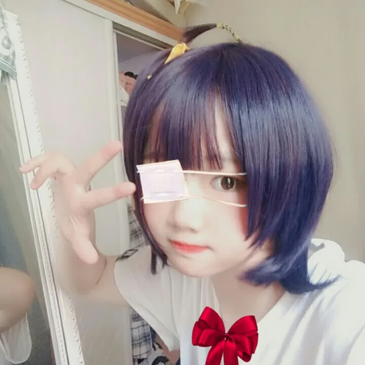 Cyuunibyou Demo Koiga shyota take on me таканаши Рикка косплей парик любовь, Chunibyo и другие Delusions синие волосы с маской для глаз