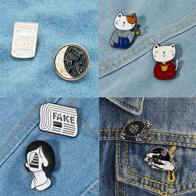 2 шт./компл. эмалированные броши в виде сердечек|Броши| |