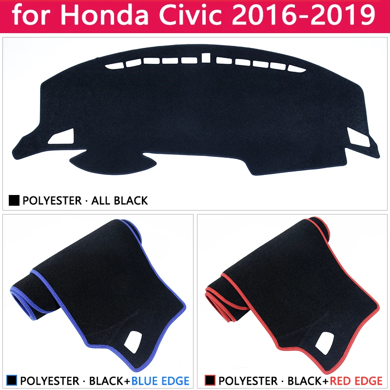 Для Honda Civic 10 2016 ~ 2019 Противоскользящий коврик на приборную панель солнцезащитный