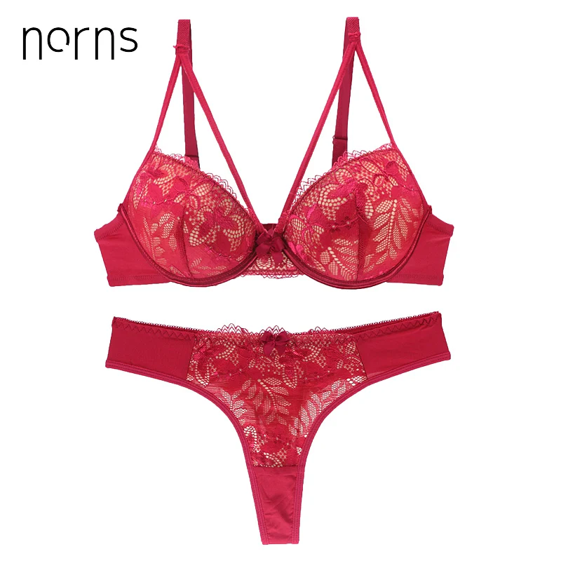 

Norns women lace underwear set plus size bra push up beautiful underwear transparent bra female bras intimate sexy lingerie set