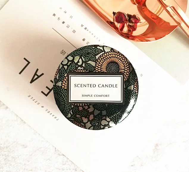 Glamour flower Рельефная ароматическая свеча чашка Жестяная Банка Бездымная Свеча День рождения Свадьба с ароматом рук маленькая ароматическая свеча - Цвет: Glamour flower